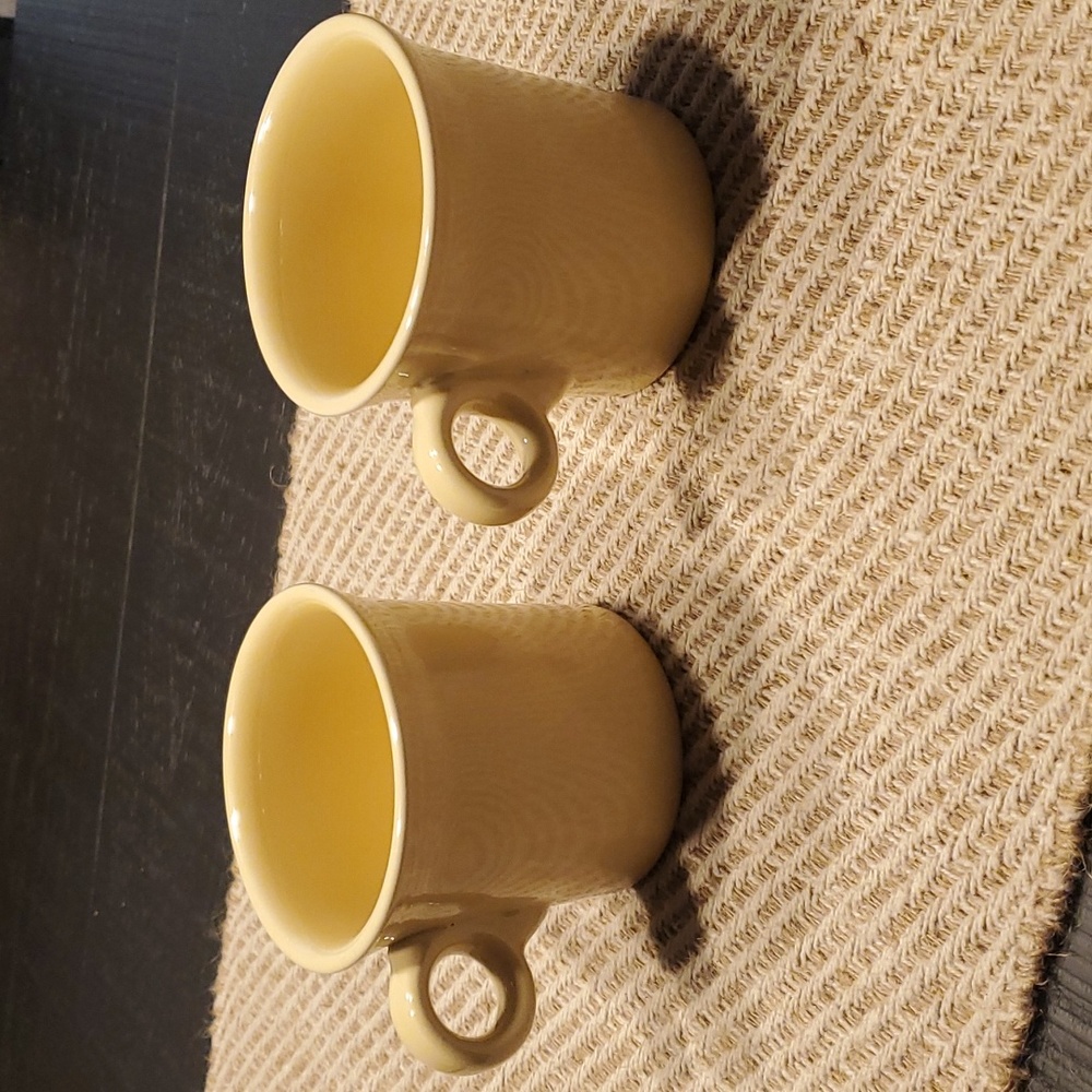 Fiesta rare pale yellow set of‎ two coffee cups